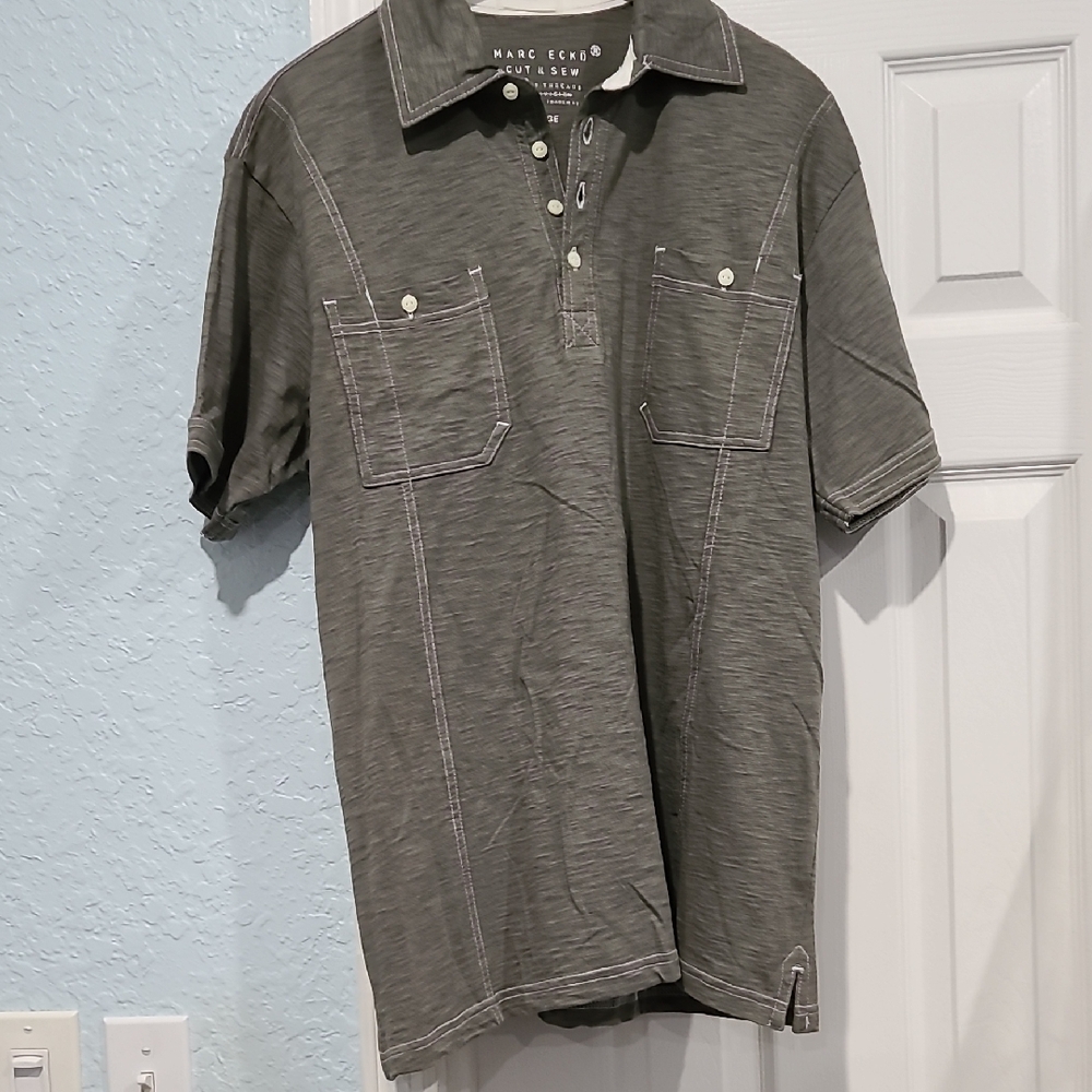 NWOT Marc Ecko Men's Gray & White Short Sleeve 2 pk Polo Sz: L